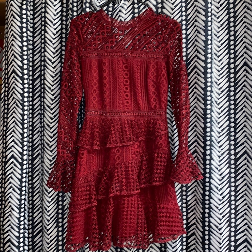 Burgundy lace dress